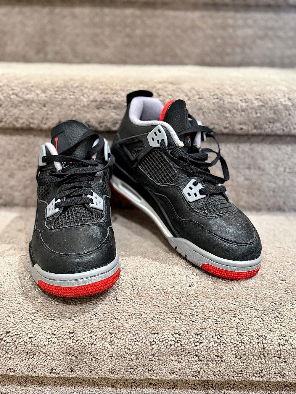 Like New Nike Air Jordan 4 Retro “Bred Reimagined” Sneakers Black & Red US size